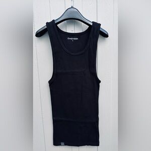 EKKOVISION Black Ribbed Tank Top Size L Athletic Gym Sleeveless New